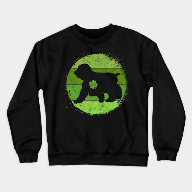 Circular Spaniel Irish Shamrock Gift Dog St Patrick's Day Crewneck Sweatshirt by rhondamoller87